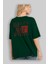 Sao Paulo Arka Baskılı Zümrüt Yeşili Oversize T-Shirt Erkek Kadın Bisiklet Yaka 4