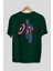 Star And Stripes Hero Arka Baskılı Zümrüt Yeşili Oversize T-Shirt Erkek Kadın Bisiklet Yaka 2