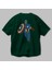 Star And Stripes Hero Arka Baskılı Zümrüt Yeşili Oversize T-Shirt Erkek Kadın Bisiklet Yaka 3