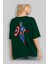 Star And Stripes Hero Arka Baskılı Zümrüt Yeşili Oversize T-Shirt Erkek Kadın Bisiklet Yaka 4