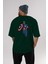 Star And Stripes Hero Arka Baskılı Zümrüt Yeşili Oversize T-Shirt Erkek Kadın Bisiklet Yaka 5