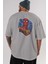 Spiderman (29) Arka Baskılı Gri Oversize T-Shirt Bisiklet Yaka Pamuk Erkek Kadın 5