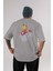 Iron Man (2) Arka Baskılı Gri Oversize T-Shirt Bisiklet Yaka Pamuk Erkek Kadın 1