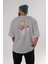 Iron Man (2) Arka Baskılı Gri Oversize T-Shirt Bisiklet Yaka Pamuk Erkek Kadın 4