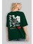 Papua Culture Arka Baskılı Zümrüt Yeşili Oversize T-Shirt Erkek Kadın Bisiklet Yaka 4