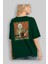 Kurt Einstein Arka Baskılı Zümrüt Yeşili Oversize T-Shirt Unisex Erkek Kadın Bisiklet Yaka 4