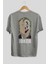 Joker (8) Arka Baskılı Gri Oversize T-Shirt Bisiklet Yaka Pamuk Erkek Kadın 2