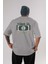 Time Is Original Arka Baskılı Gri Oversize T-Shirt Unisex Erkek Kadın Bisiklet Yaka 1