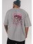 Doflamingo Anime Arka Baskılı Gri Oversize T-Shirt %100 Pamuk Erkek Kadın 5