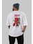 Hellboy (2) Arka Baskılı Beyaz Oversize T-Shirt Bisiklet Yaka Pamuk Erkek Kadın 4
