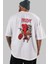 Hellboy (2) Arka Baskılı Beyaz Oversize T-Shirt Bisiklet Yaka Pamuk Erkek Kadın 5