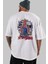 Spiderman Rock Arka Baskılı Beyaz Oversize T-Shirt Bisiklet Yaka Pamuk Erkek Kadın 5