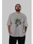 Hulk (8) Ön Baskılı Gri Oversize T-Shirt Bisiklet Yaka Pamuk Erkek Kadın 5