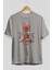 Deadpool (10) Ön Baskılı Gri Oversize T-Shirt Bisiklet Yaka Pamuk Erkek Kadın 2