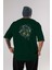 Wolverine Arka Baskılı Zümrüt Yeşili Oversize T-Shirt Erkek Kadın Bisiklet Yaka 1
