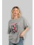 Kagura Gıntama 1 Anime Ön Baskılı Gri Oversize T-Shirt %100 Pamuk Erkek Kadın 4