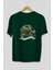 Sherlock Holmes Arka Baskılı Zümrüt Yeşili Oversize T-Shirt Erkek Kadın Bisiklet Yaka 2