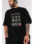 Squid Game (3) Ön Baskılı Siyah Oversize T-Shirt Bisiklet Yaka Erkek Kadın 3
