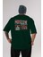 Moscow Arka Baskılı Zümrüt Yeşili Oversize T-Shirt Unisex Erkek Kadın Bisiklet Yaka 1