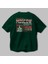 Moscow Arka Baskılı Zümrüt Yeşili Oversize T-Shirt Unisex Erkek Kadın Bisiklet Yaka 3