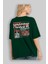Moscow Arka Baskılı Zümrüt Yeşili Oversize T-Shirt Unisex Erkek Kadın Bisiklet Yaka 4