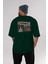 Moscow Arka Baskılı Zümrüt Yeşili Oversize T-Shirt Unisex Erkek Kadın Bisiklet Yaka 5
