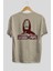 La Casa De Papel (1) Arka Baskılı Bej Oversize T-Shirt Bisiklet Yaka Pamuk Erkek Kadın 2