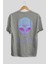 Alien Arka Baskılı Gri Oversize T-Shirt Unisex Erkek Kadın Bisiklet Yaka 2