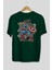 Captain America (2) Arka Baskılı Zümrüt Yeşili Oversize T-Shirt Bisiklet Yaka Erkek Kadın 2
