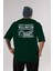 Wellington Arka Baskılı Zümrüt Yeşili Oversize T-Shirt Erkek Kadın Bisiklet Yaka 1