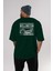 Wellington Arka Baskılı Zümrüt Yeşili Oversize T-Shirt Erkek Kadın Bisiklet Yaka 5