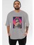 Reg 7 Anime Ön Baskılı Gri Oversize T-Shirt %100 Pamuk Erkek Kadın 1