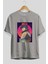 Reg 7 Anime Ön Baskılı Gri Oversize T-Shirt %100 Pamuk Erkek Kadın 2