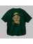 Tupac Gandhi Arka Baskılı Zümrüt Yeşili Oversize T-Shirt Erkek Kadın Bisiklet Yaka 3