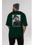 Freddy Merkrueger Arka Baskılı Zümrüt Yeşili Oversize T-Shirt Unisex Erkek Kadın Bisiklet Yaka 5