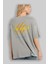 Challenger Yazılı Arka Baskılı Gri Oversize T-Shirt Unisex Erkek Kadın Bisiklet Yaka 3