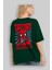 Spiderman (20) Arka Baskılı Zümrüt Yeşili Oversize T-Shirt Bisiklet Yaka Erkek Kadın 4
