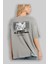 Nobody Is In Control Arka Baskılı Gri Oversize T-Shirt Unisex Erkek Kadın Bisiklet Yaka 3