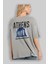 Athens Arka Baskılı Gri Oversize T-Shirt Unisex Erkek Kadın Bisiklet Yaka 3