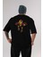 Iron Man (1) Arka Baskılı Siyah Oversize T-Shirt Bisiklet Yaka Pamuk Erkek Kadın 1