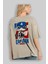 Captain America Arka Baskılı Bej Oversize T-Shirt Bisiklet Yaka Pamuk Erkek Kadın 3
