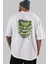 Hulk (4) Arka Baskılı Beyaz Oversize T-Shirt Bisiklet Yaka Pamuk Erkek Kadın 5