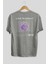 Live Is Great Yazılı Arka Baskılı Gri Oversize T-Shirt Unisex Erkek Kadın Bisiklet Yaka 2