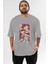 Super Novas One Piece Anime Ön Baskılı Gri Oversize T-Shirt %100 Pamuk Erkek Kadın 1