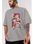 Super Novas One Piece Anime Ön Baskılı Gri Oversize T-Shirt %100 Pamuk Erkek Kadın 3