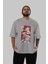 Super Novas One Piece Anime Ön Baskılı Gri Oversize T-Shirt %100 Pamuk Erkek Kadın 5