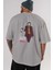 Joker (11) Arka Baskılı Gri Oversize T-Shirt Bisiklet Yaka Pamuk Erkek Kadın 5