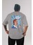 Everyday Is Women Day Arka Baskılı Gri Oversize T-Shirt Unisex Erkek Kadın Bisiklet Yaka 1