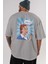 Everyday Is Women Day Arka Baskılı Gri Oversize T-Shirt Unisex Erkek Kadın Bisiklet Yaka 5