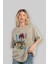 Dragonball Vegetahakaishin Anime Ön Baskılı Bej Oversize T-Shirt Erkek Kadın 3